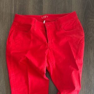 LOFT Women's Vibrant Red Skinny Jeans